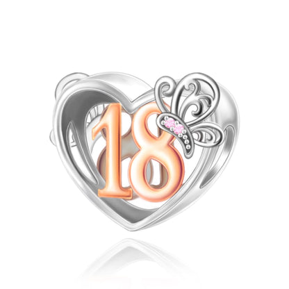 Birthday Anniversary Rose Gold Butterfly Bead Charm - Sparks Charms