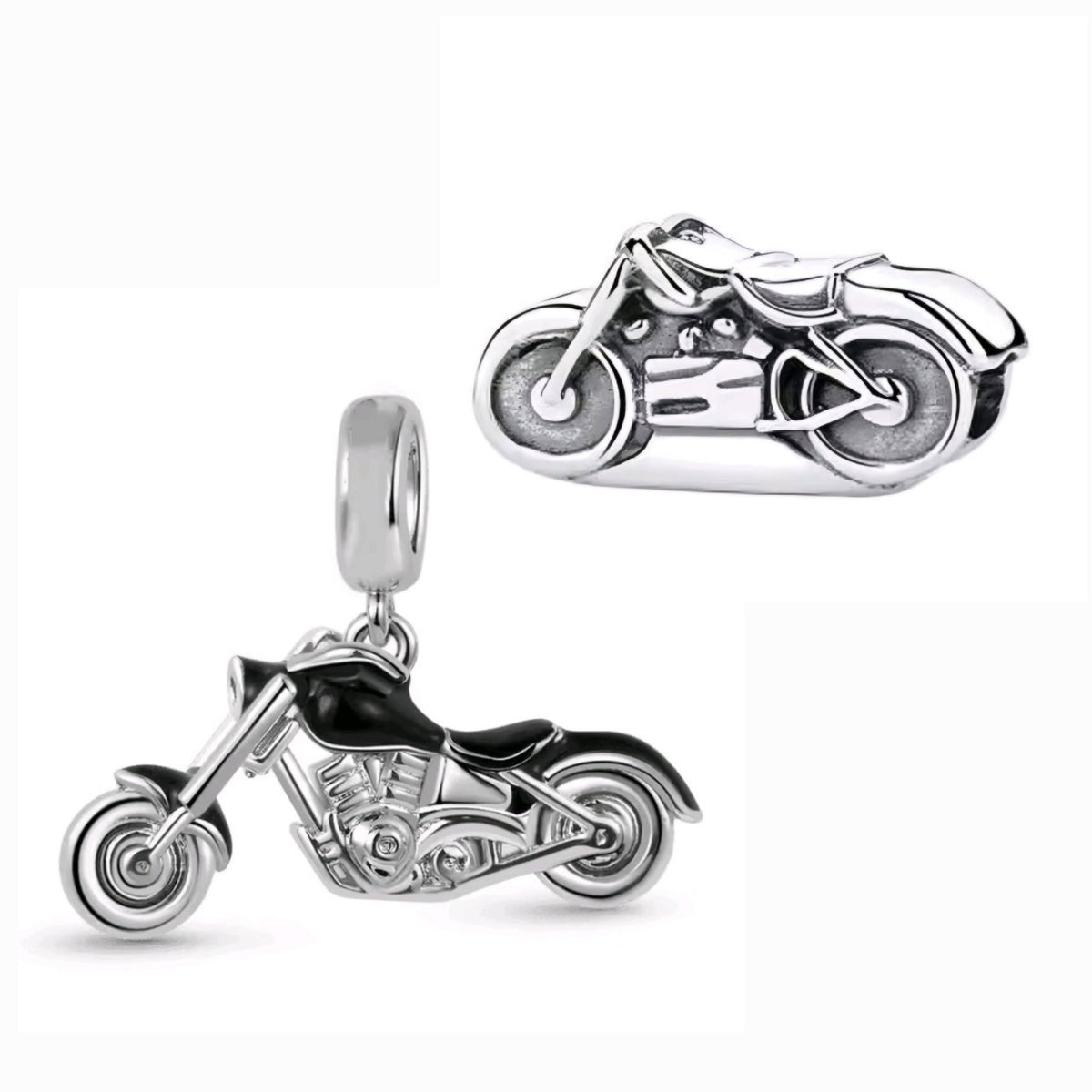 Black Dangle or Bead Motorbike Charm - Sparks Charms