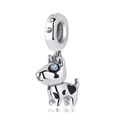 Black & White English Bull Terrier Dangle Charm - Sparks Charms