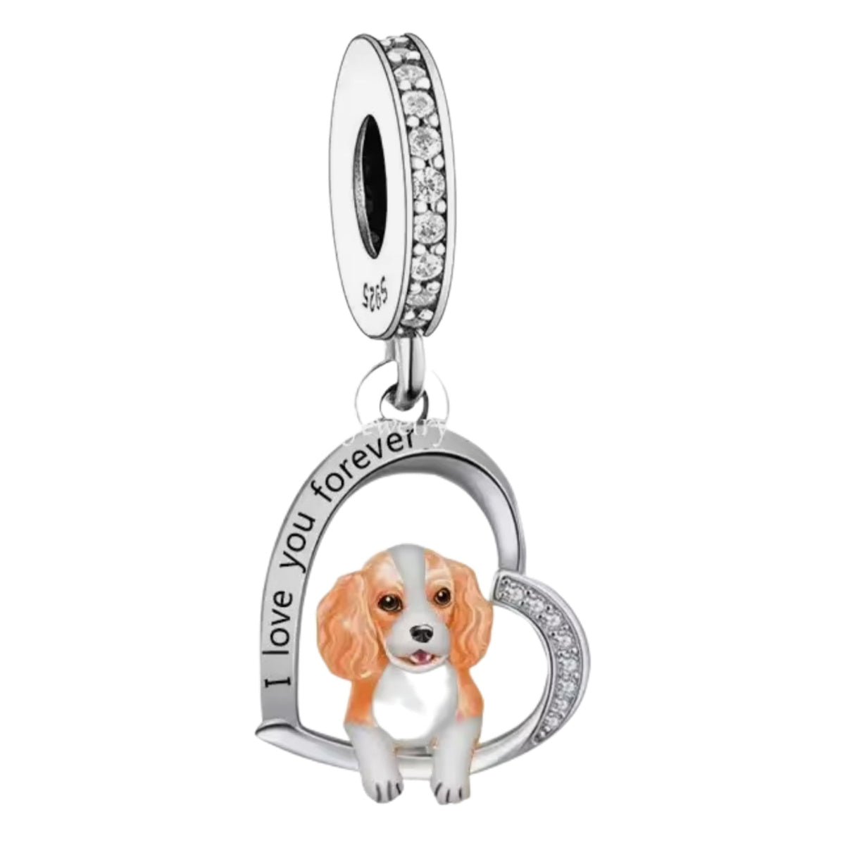 Cavalier King Charles Spaniel 'I love you forever' Charm - Sparks Charms