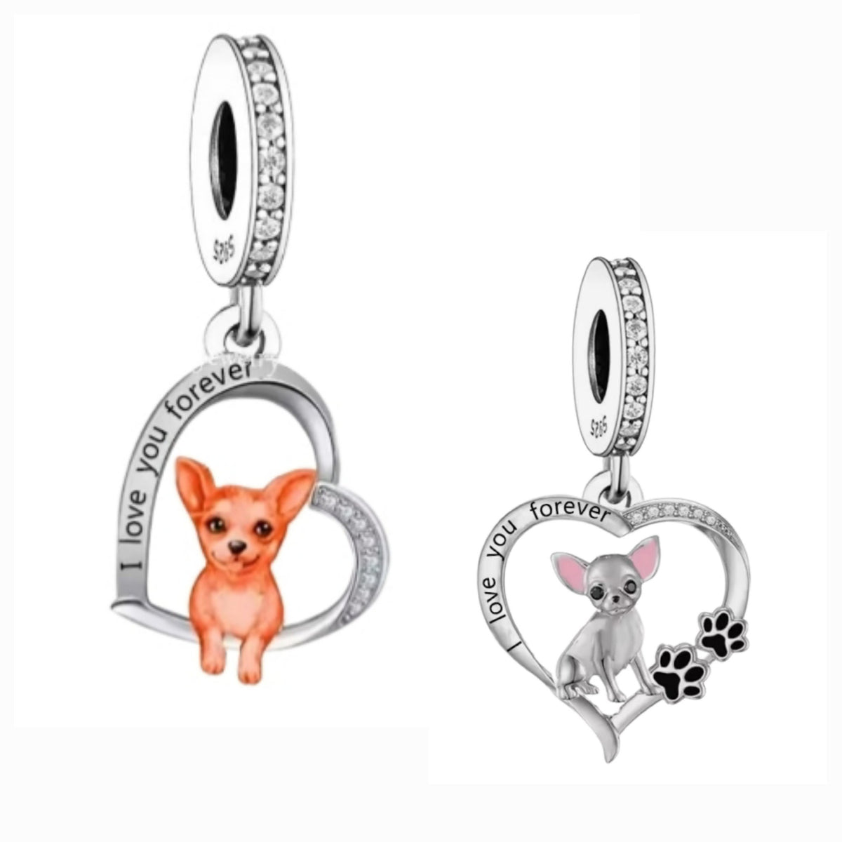 Chihuahua 'I love you forever' Charm - Sparks Charms