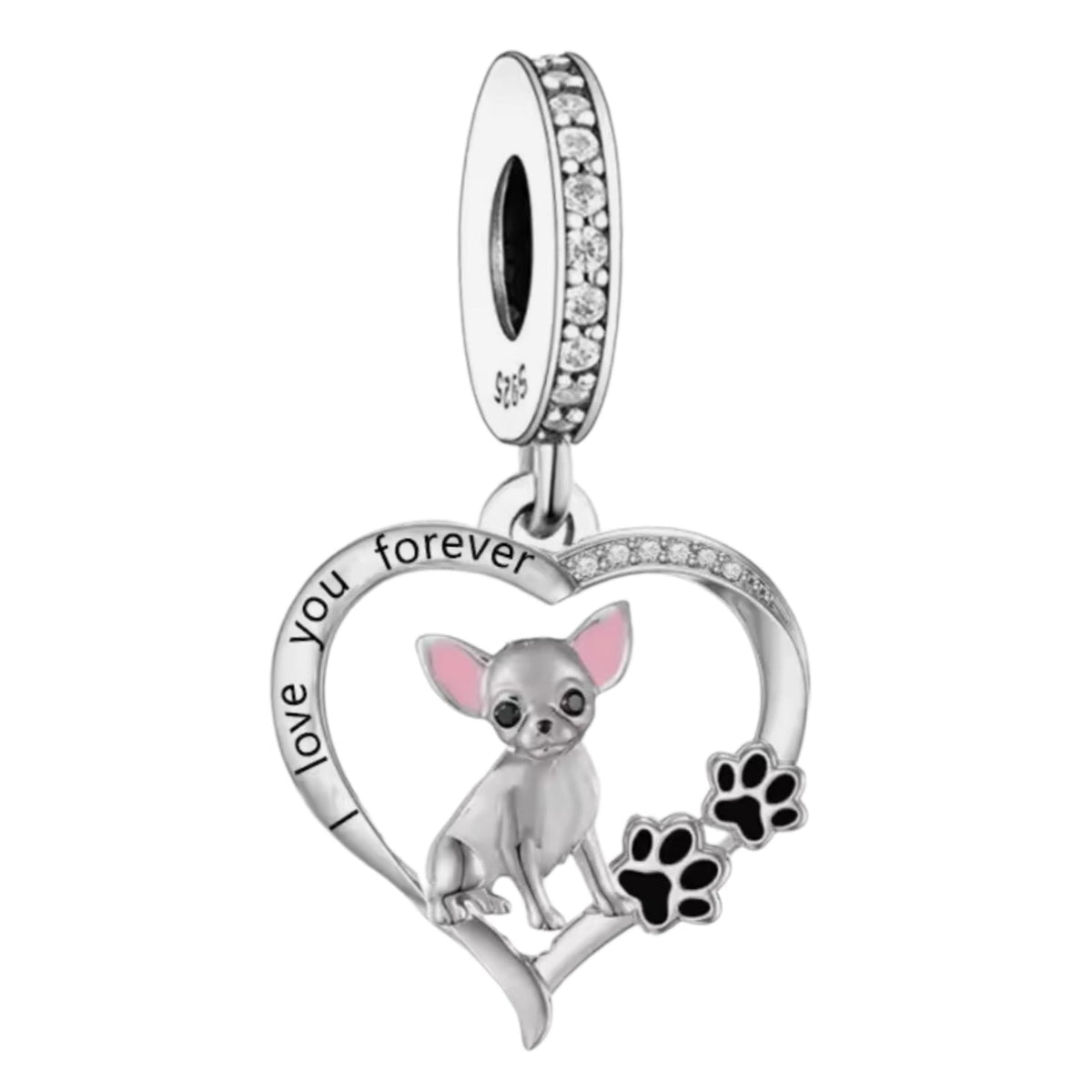 Chihuahua 'I love you forever' Charm - Sparks Charms