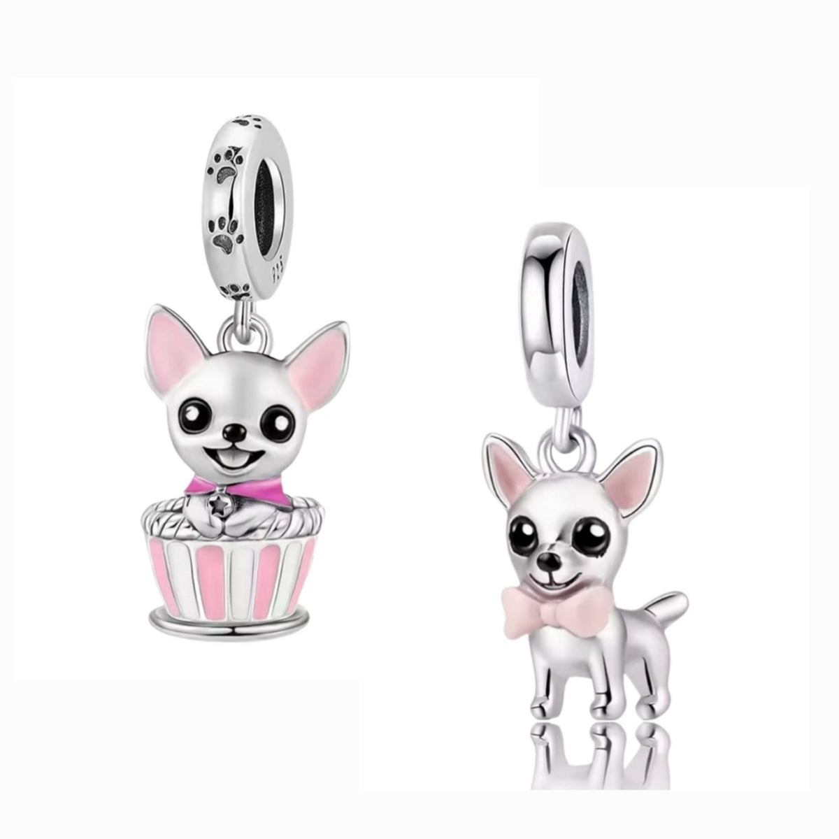 Chihuahua with Bow or in Cupcake Charm - Sparks Charms