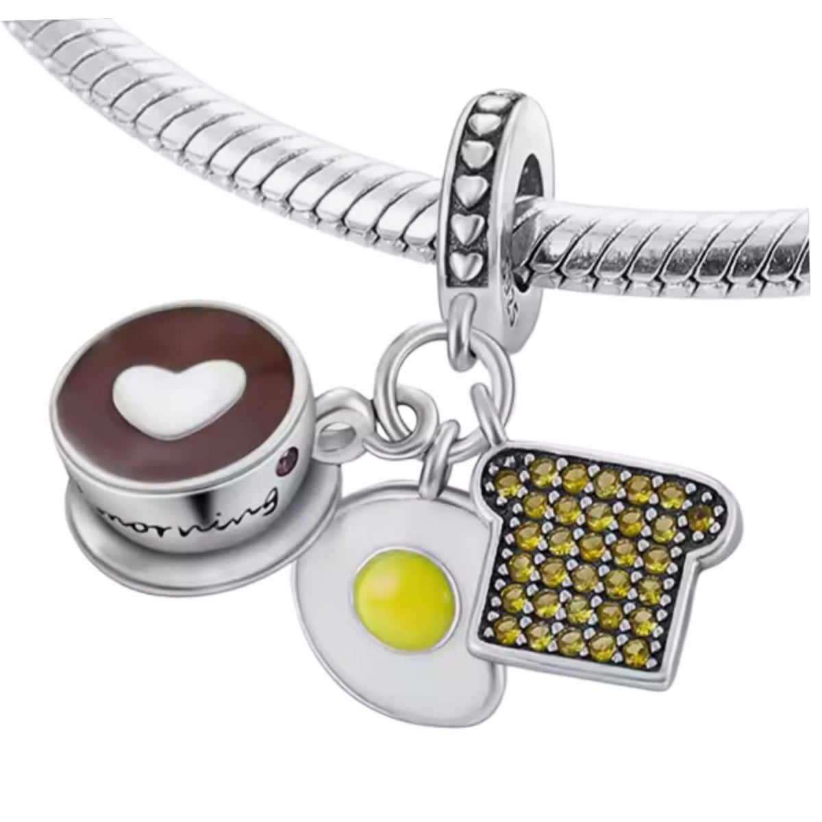 Coffee Egg & Toast Breakfast Charm - Sparks Charms