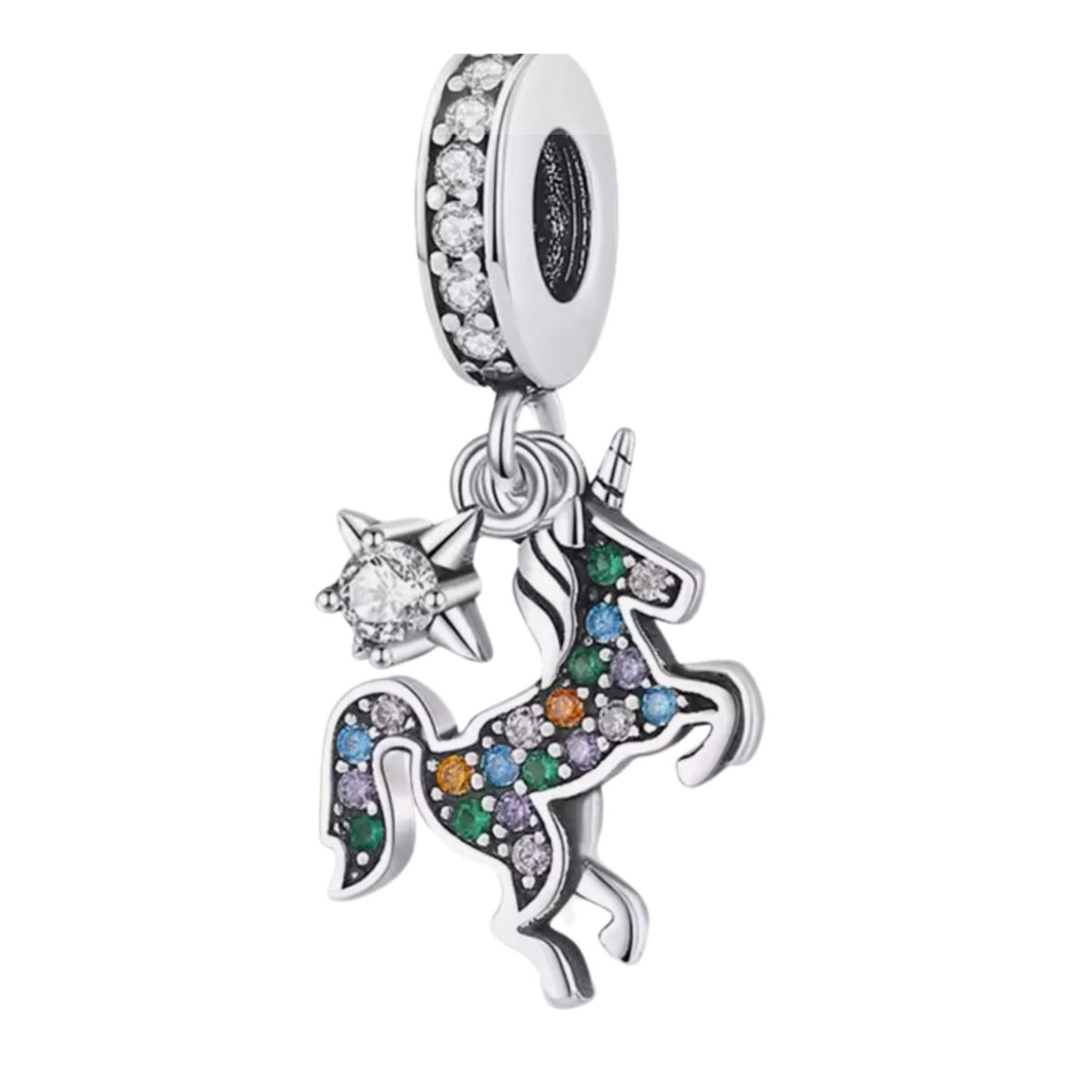 Colourful Sparkling Unicorn Charm - Sparks Charms