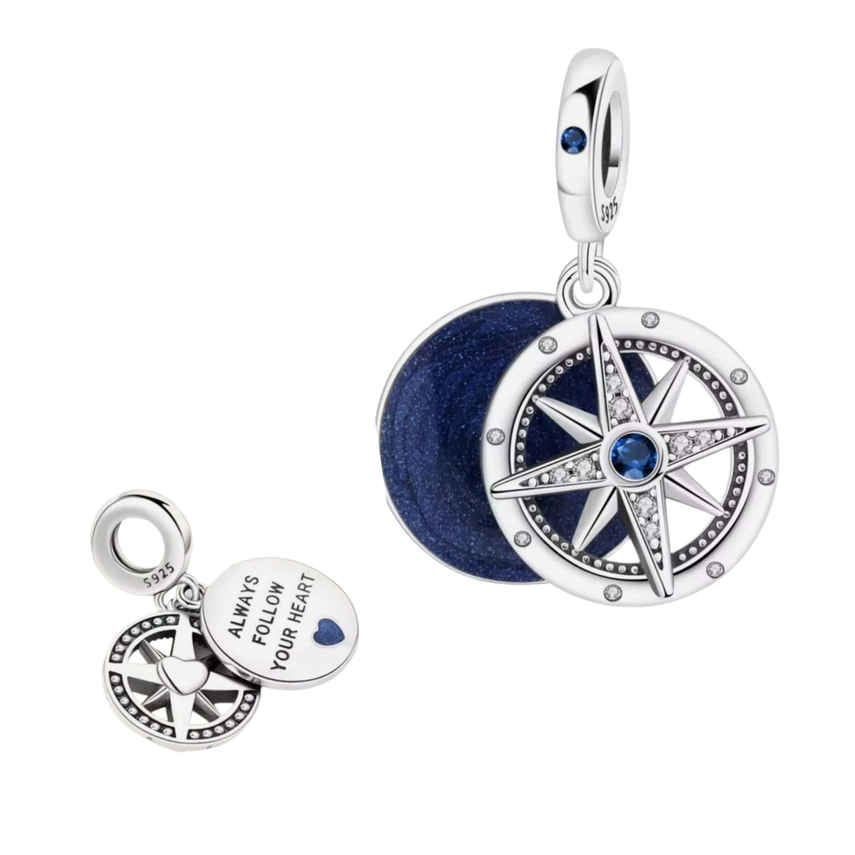 Compass 'Always follow your Heart' Charm - Sparks Charms