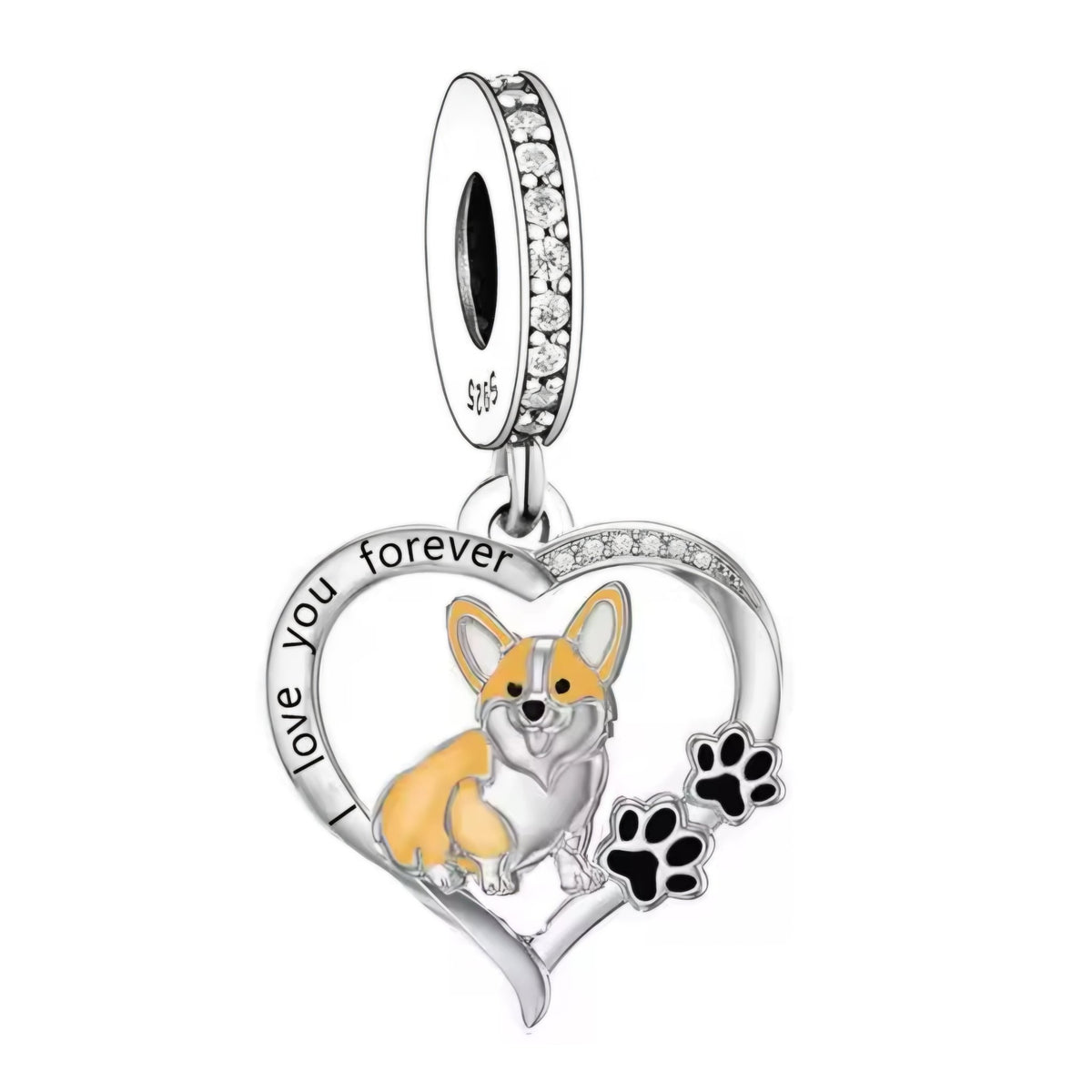 Corgi 'I love you forever' Charm - Sparks Charms