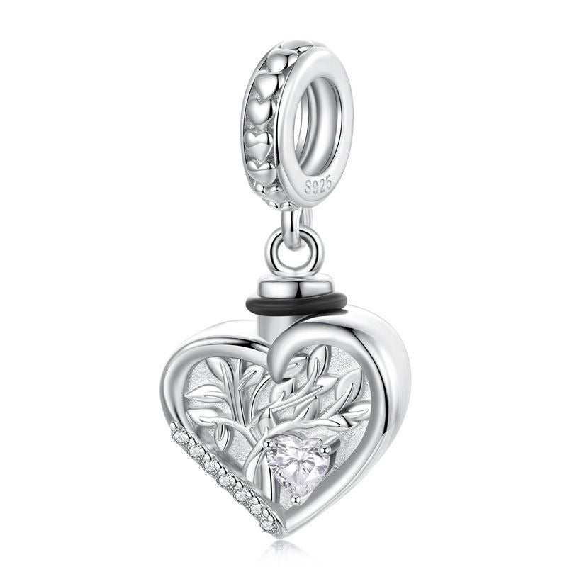 Custom 925 Silver Tree of Life Urn Charm Pendant with Back Engraving - Sparks Charms