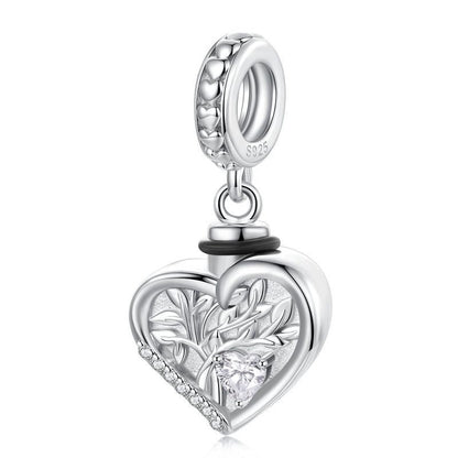 Custom 925 Silver Tree of Life Urn Charm Pendant with Back Engraving - Sparks Charms