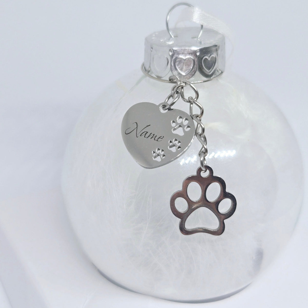 Customised Glass Pet Memorial Xmas Tree Bauble - Sparks Charms