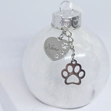 Customised Glass Pet Memorial Xmas Tree Bauble - Sparks Charms