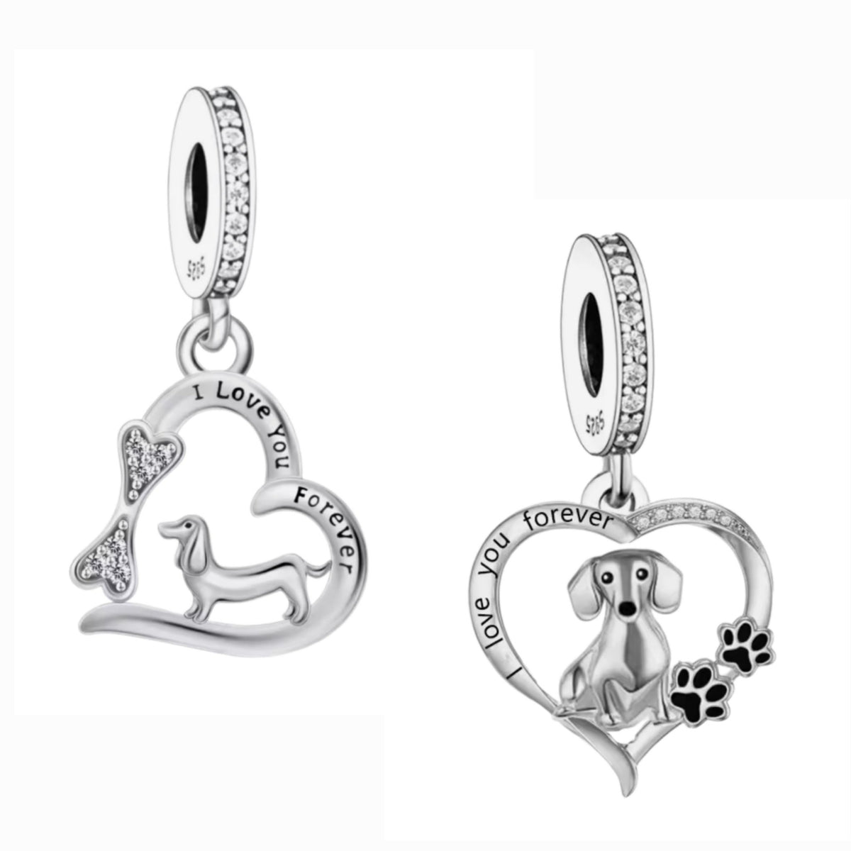 Dachshund 'I love you forever' Charm - Sparks Charms