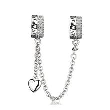 Dangling Heart Slide on Safety Chain for Charm Bracelet - Sparks Charms