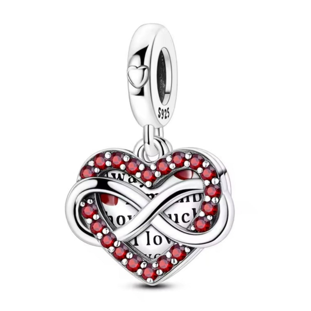 Double Heart 'Always remember how much I love you' Charm - Sparks Charms