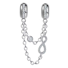 Double Infinity Chain Clip-on Safety Chain for Charm Bracelet inc Rubber Stoppers - Sparks Charms