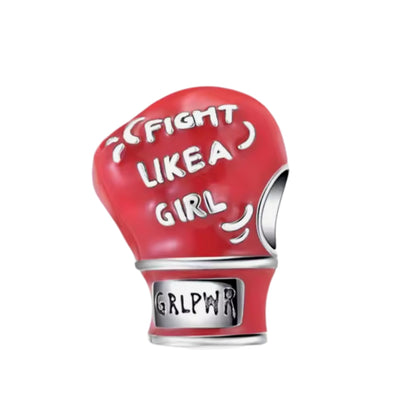 'Fight like a girl' & 'POW' Boxing Gloves Charm - Sparks Charms