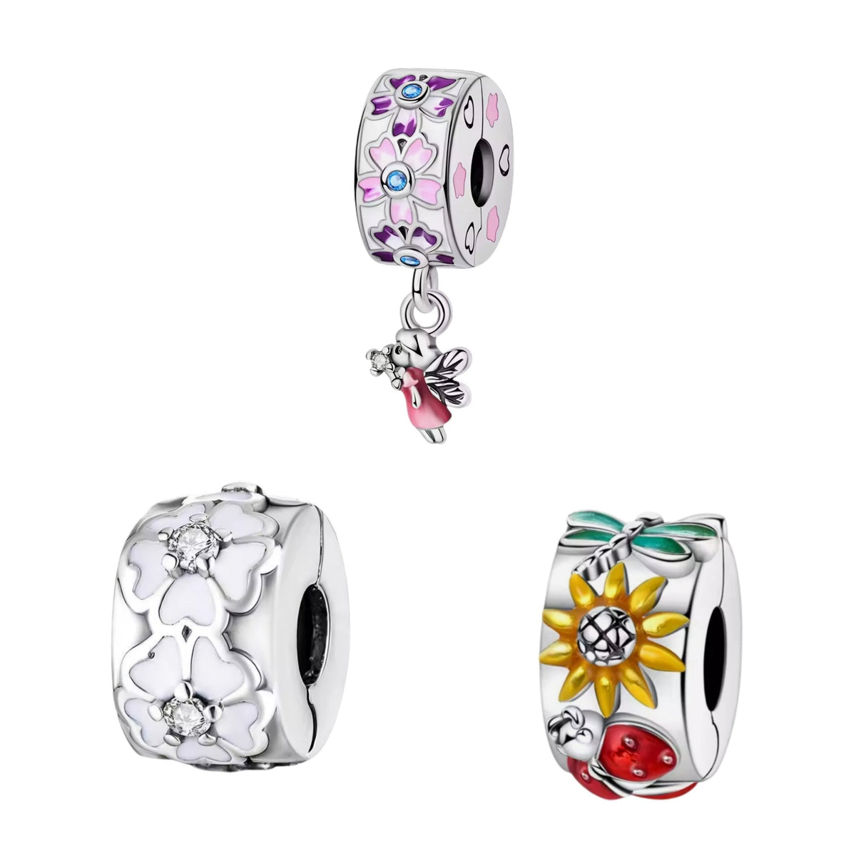 Flowers & Fairy Clip on Spacer Charm - Sparks Charms