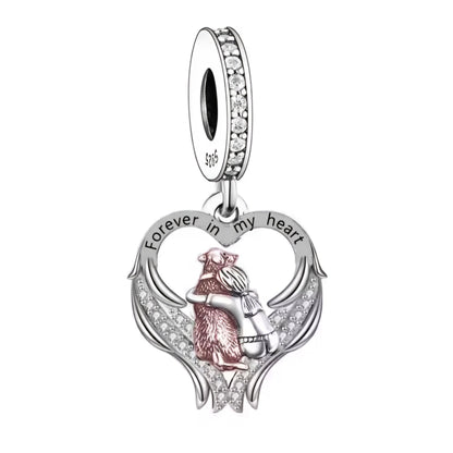 'Forever in my heart' Cat Dog Memorial Charm - Sparks Charms