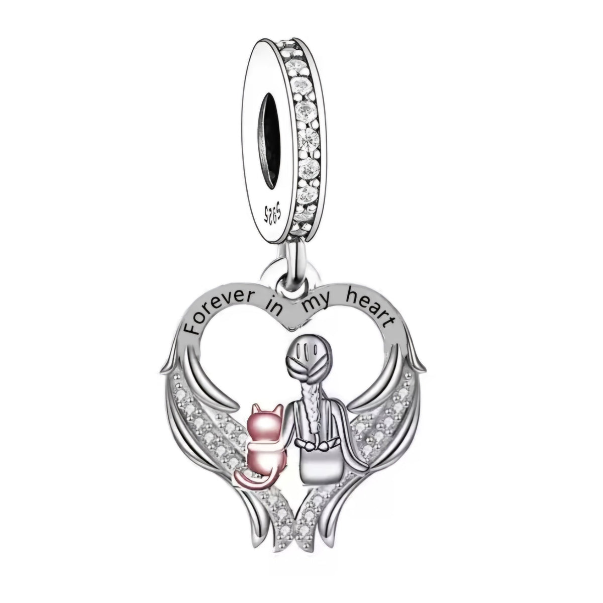 'Forever in my heart' Cat Dog Memorial Charm - Sparks Charms