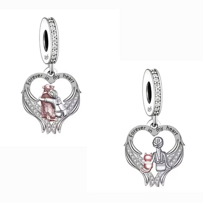 'Forever in my heart' Cat Dog Memorial Charm - Sparks Charms