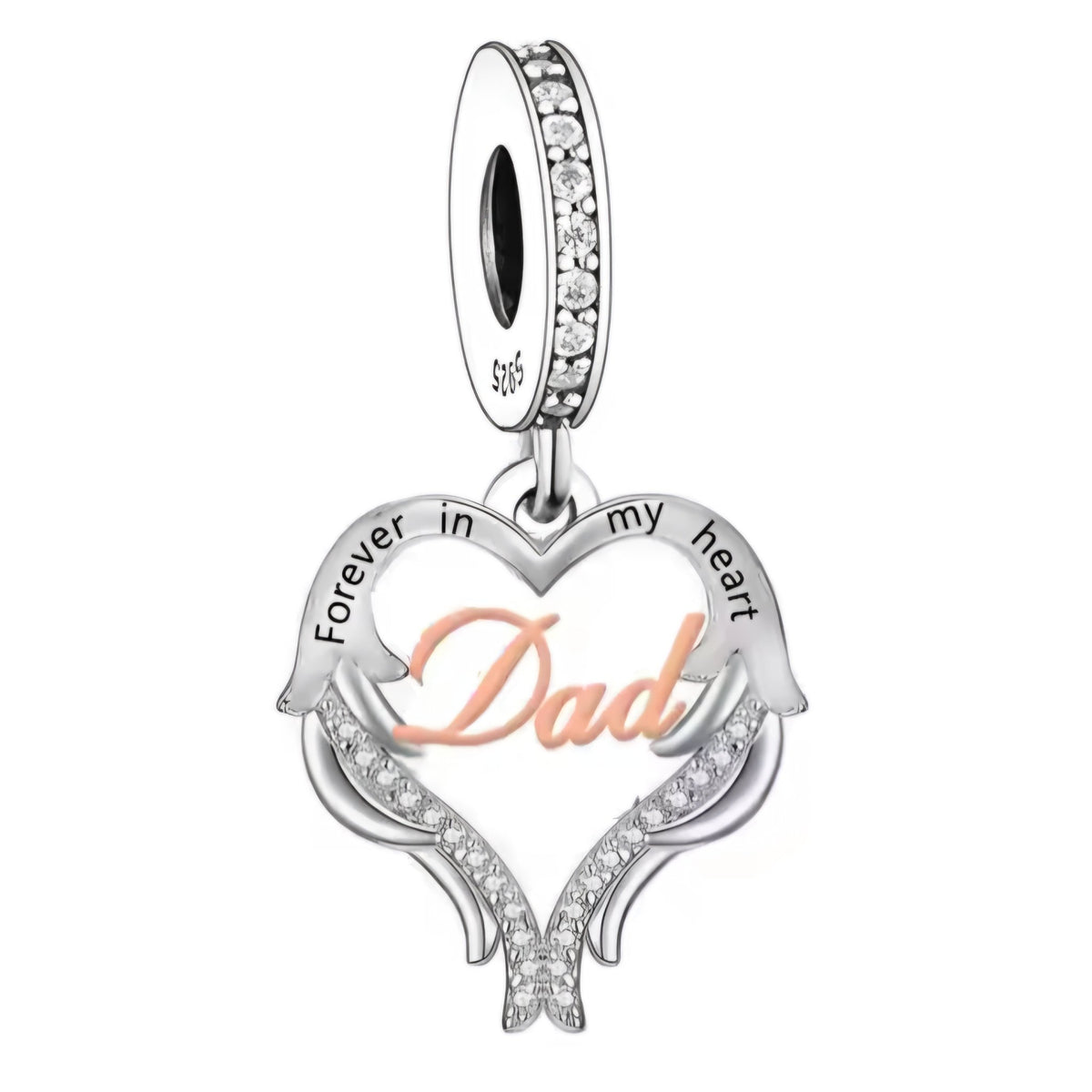 'Forever in my heart' Mum Dad Wings Charm - Sparks Charms