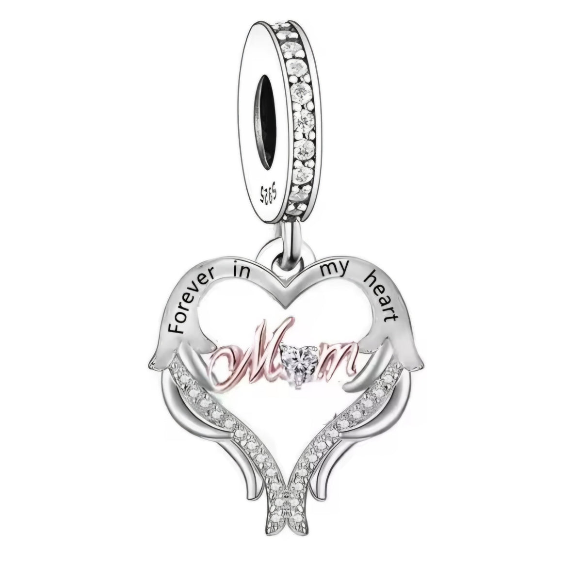 'Forever in my heart' Mum Dad Wings Charm - Sparks Charms
