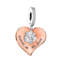 'Forever in my heart' Rose Gold Pet Memorial Charm - Sparks Charms