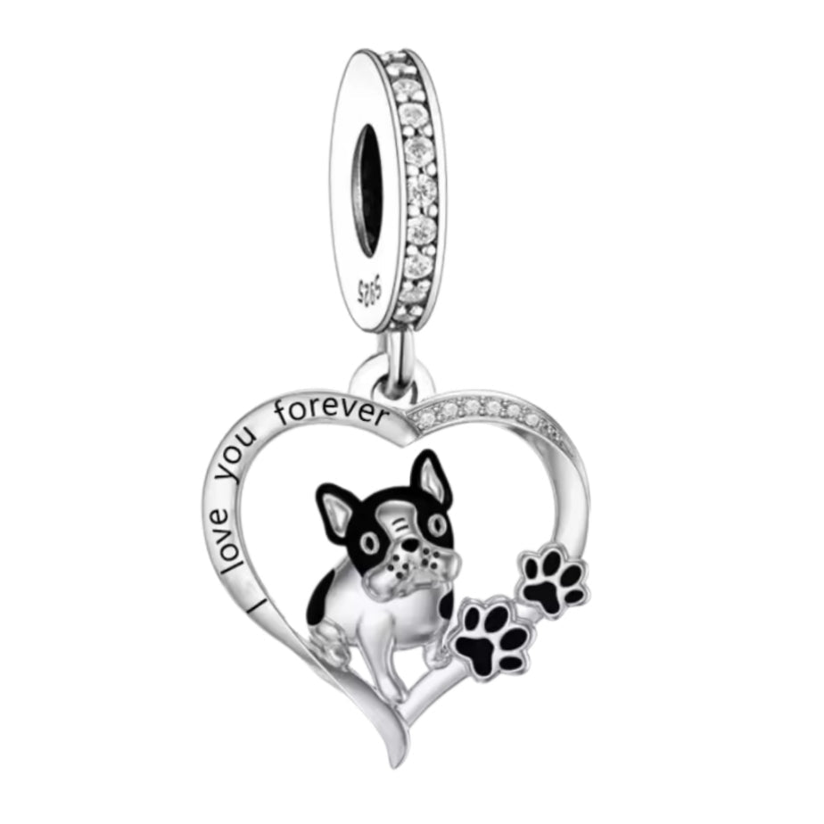 French Bulldog Frenchie 'I love you forever' Charm - Sparks Charms