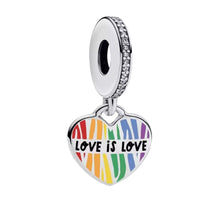 Gay Pride 'Love is Love' Heart Charm - Sparks Charms