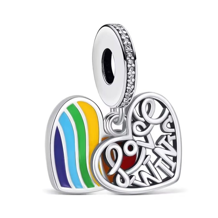 Gay Pride 'Love Wins' Heart Charm - Sparks Charms