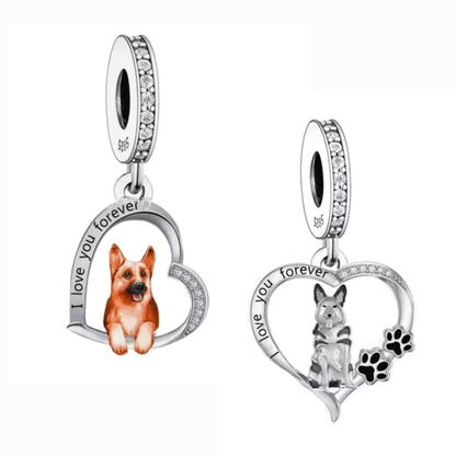 German Shephard GSD 'I love you forever' Charm - Sparks Charms
