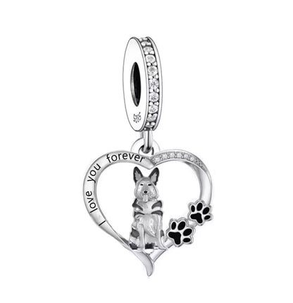 German Shephard GSD 'I love you forever' Charm - Sparks Charms
