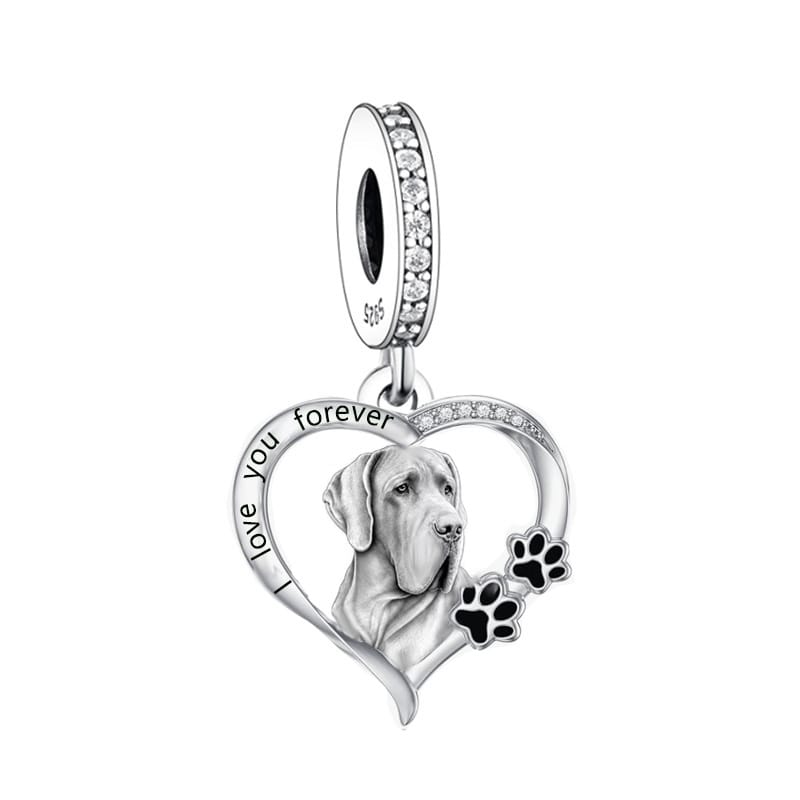 Great Dane 'I Love You Forever' Heart Charm - Sparks Charms