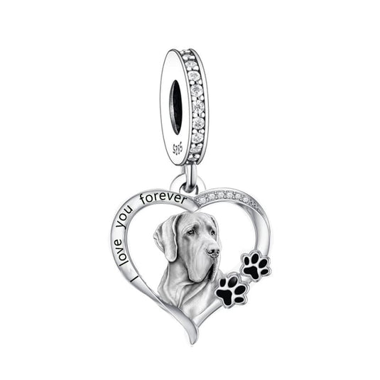 Great Dane 'I Love You Forever' Heart Charm - Sparks Charms