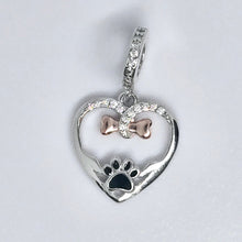 Heart Hands Holding Paw & Bone Memorial Charm - Sparks Charms