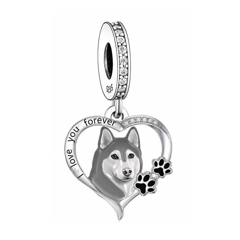 Husky 'I love you forever' Charm - Sparks Charms