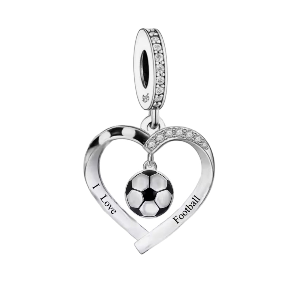 'I love football' Floating Ball Charm - Sparks Charms