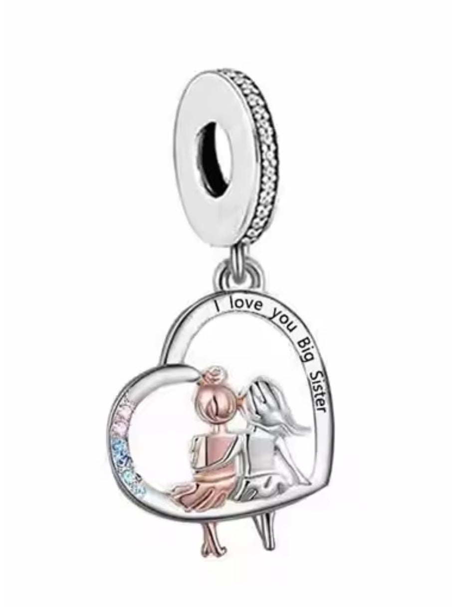'I love you Big / Little Sister' Charm - Sparks Charms