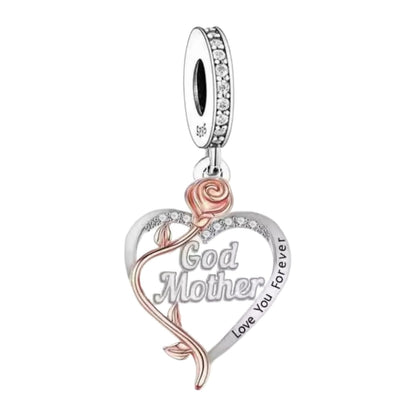 'I love you forever' Rose Heart Female Relation Charm - Sparks Charms