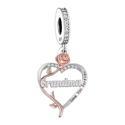 'I love you forever' Rose Heart Female Relation Charm - Sparks Charms