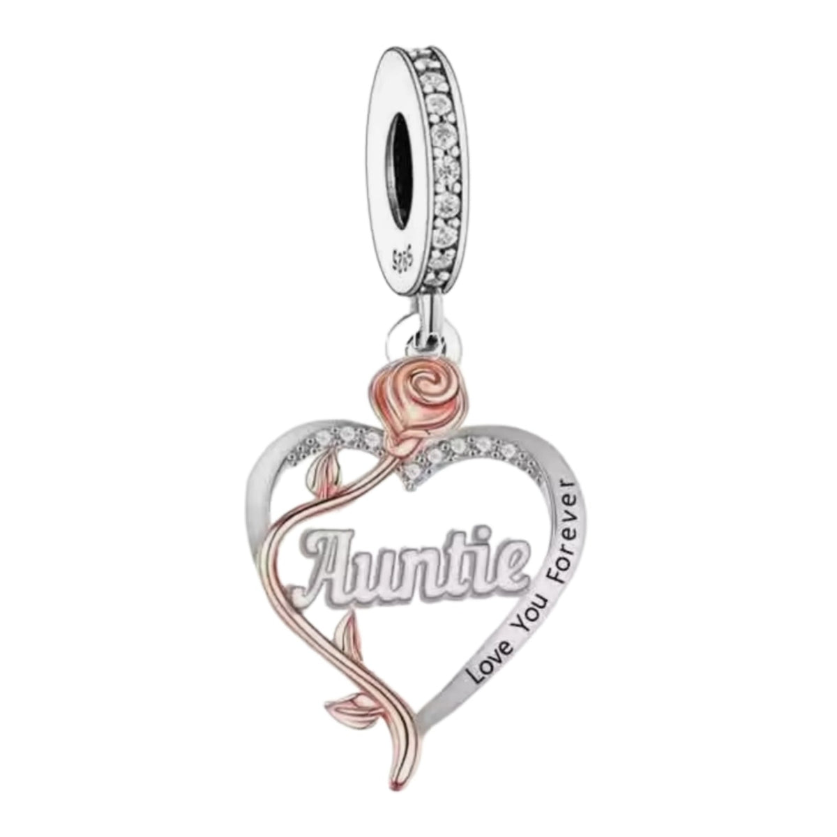 'I love you forever' Rose Heart Female Relation Charm - Sparks Charms