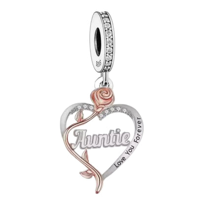 'I love you forever' Rose Heart Female Relation Charm - Sparks Charms