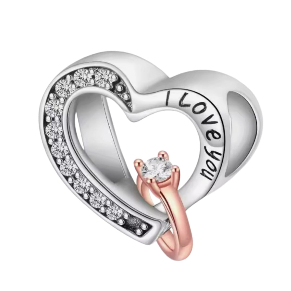 'I love you' Heart & Ring Charm - Sparks Charms
