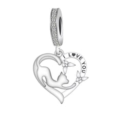 'I love you' Stretching Cat Charm - Sparks Charms
