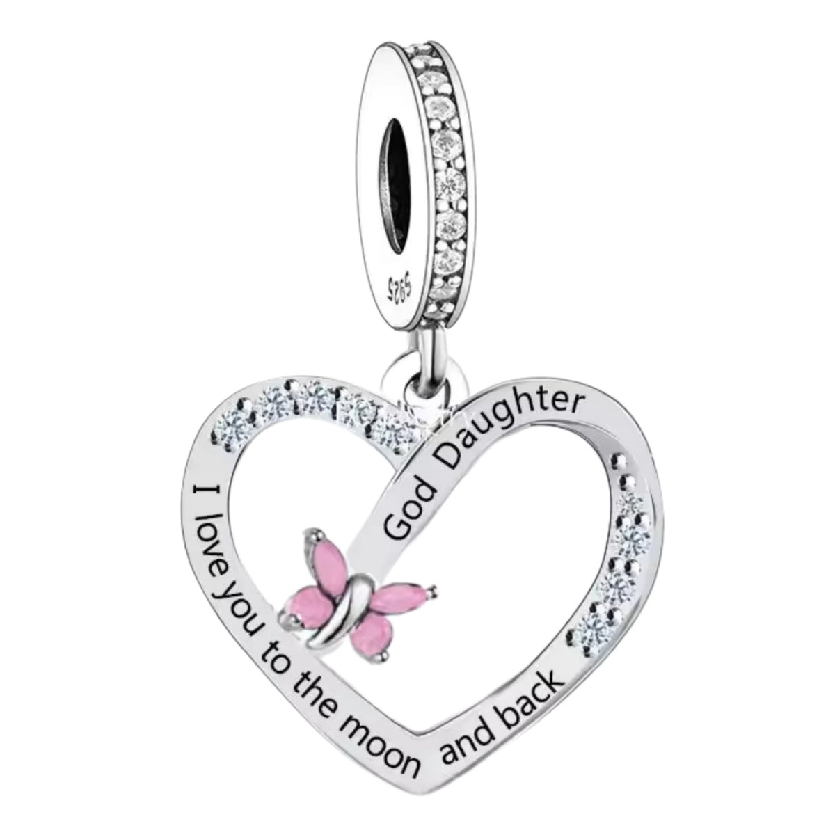 'I love you to the moon and back' Butterfly Female Relation Charm - Sparks Charms