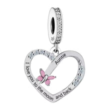 'I love you to the moon and back' Butterfly Female Relation Charm - Sparks Charms