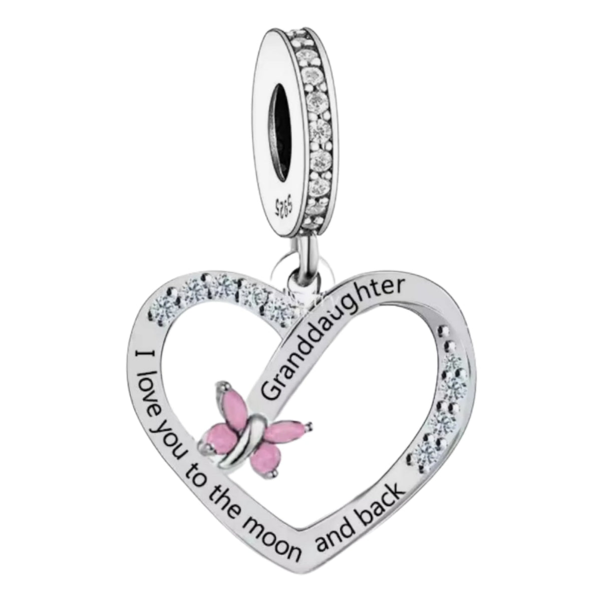 'I love you to the moon and back' Butterfly Female Relation Charm - Sparks Charms