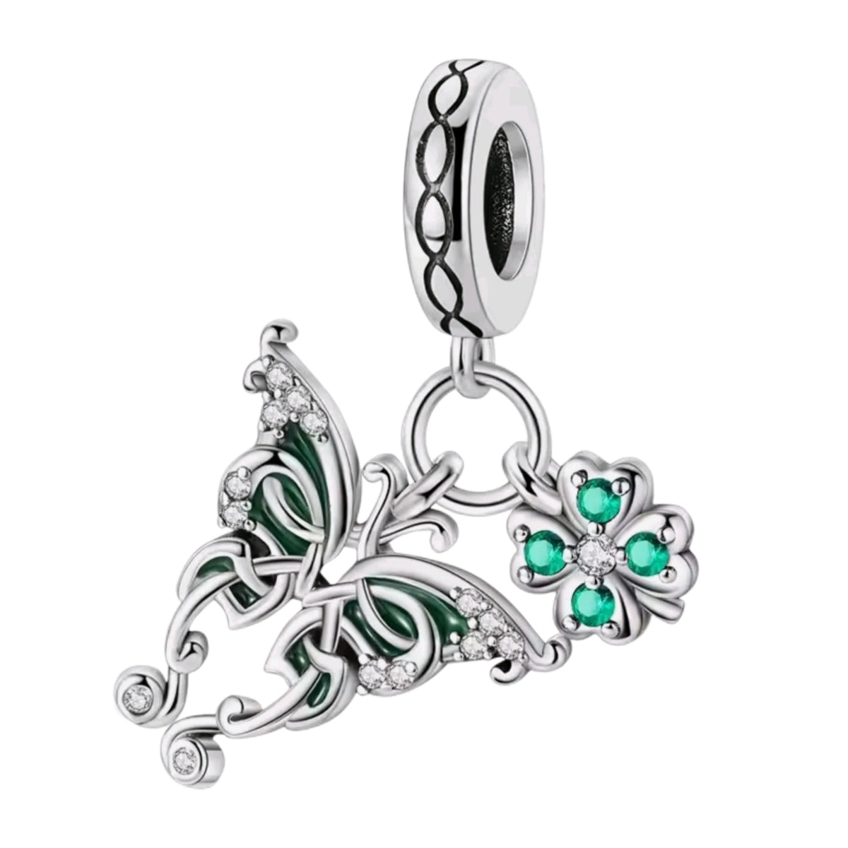 Lucky Butterfly & Shamrock Charm - Sparks Charms