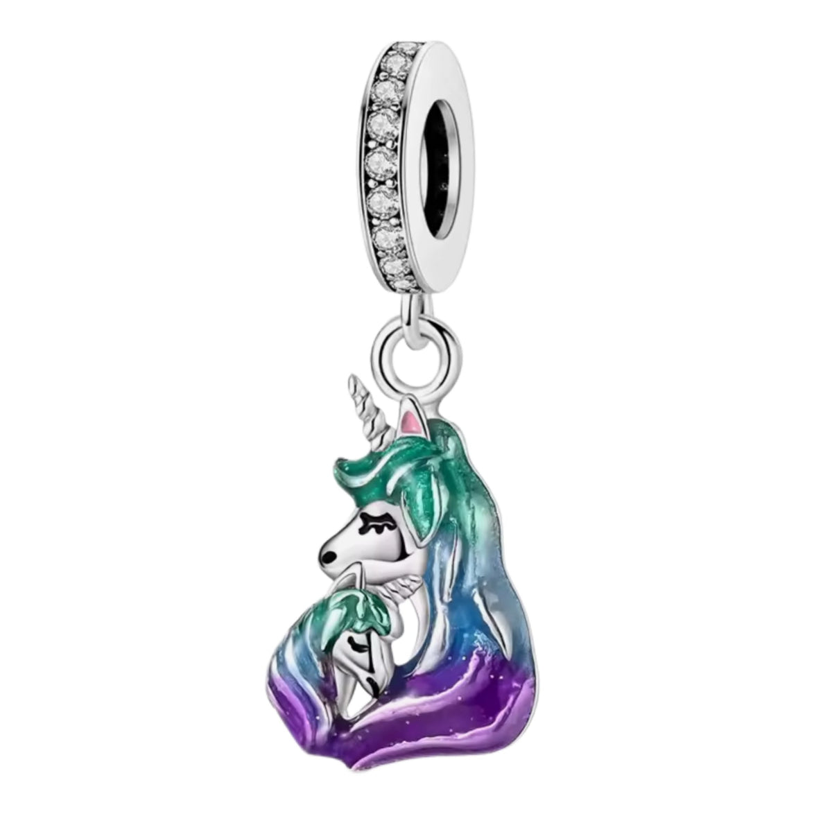 Mum & Baby Unicorn 'I love you forever' Charm - Sparks Charms