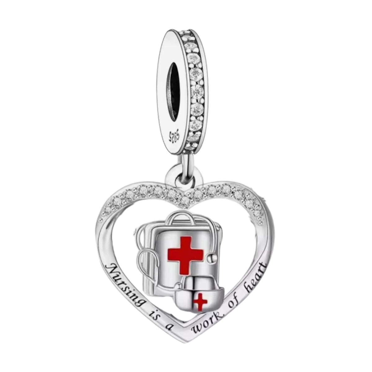 'Nursing is a work of Heart' Charm - Sparks Charms